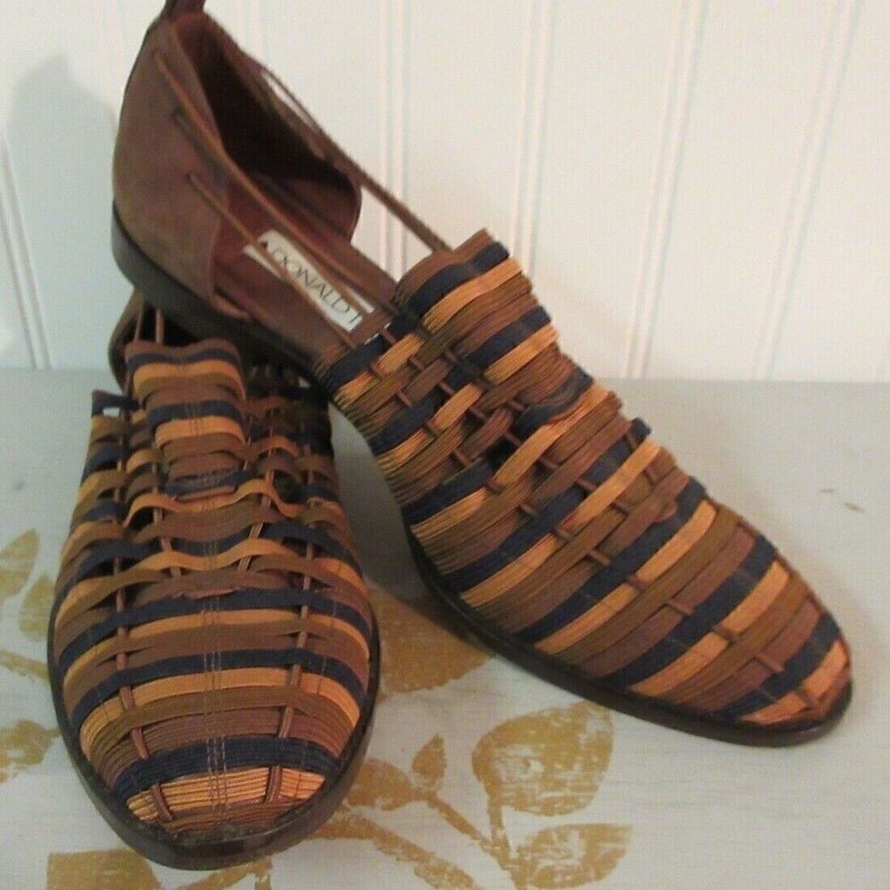 Donald Pliner Slip On Shoes Brown& Black Sz 8.5